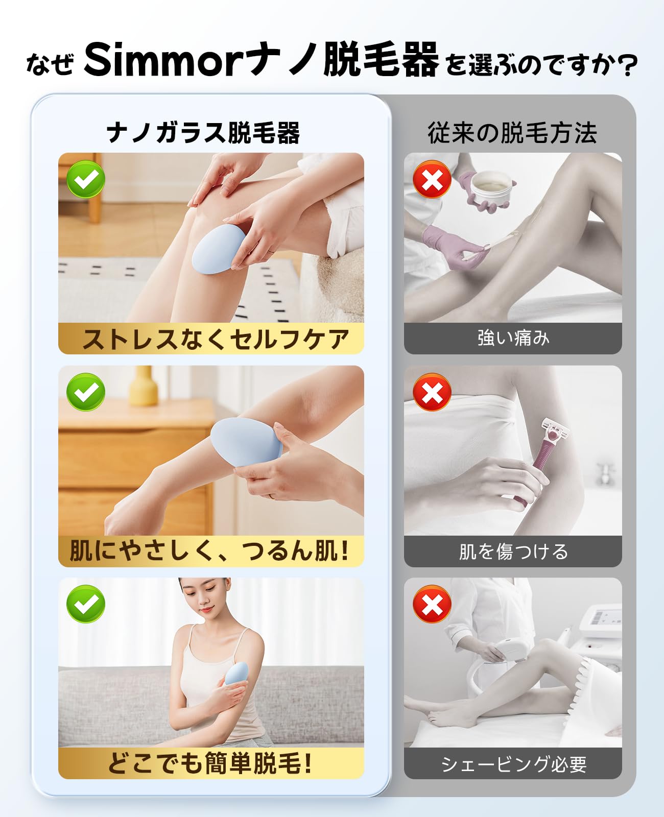 ❤お肌への負担が圧倒的に少なく敏感肌でも安心安全に使える♪❤IPL光脱毛器 Amazon.co.jp: 脱毛器 擦るだけ『業界注目！』 ナノガラス脱毛器 角質